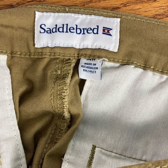 Saddlebred Khaki Flat Front Shorts. Size 34. - Picture 3 of 3